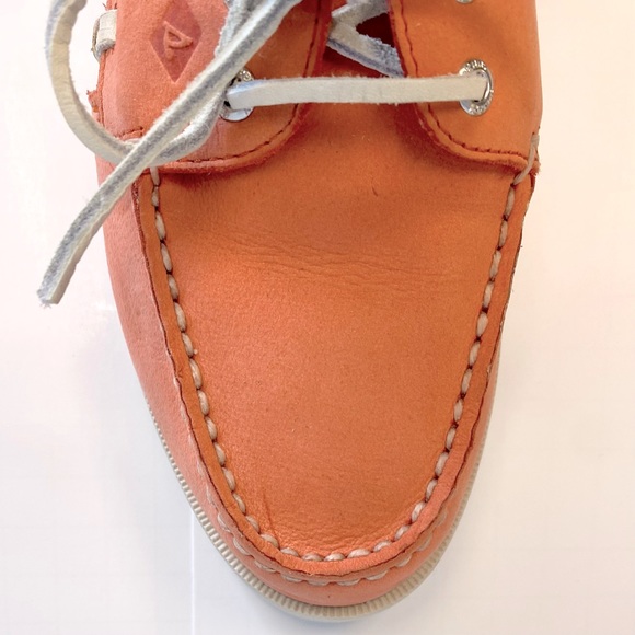 Sperry Top-Sider #STS95546 Peach with open white leather woven sides - Picture 9 of 11